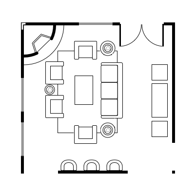 Floor plan idea to promote conversation