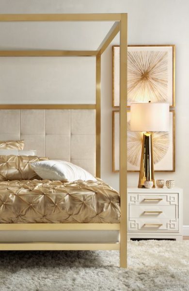 gold canopy bed