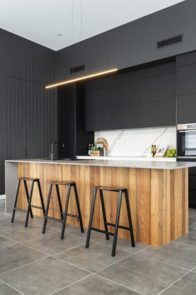 modern sleek black kitchen