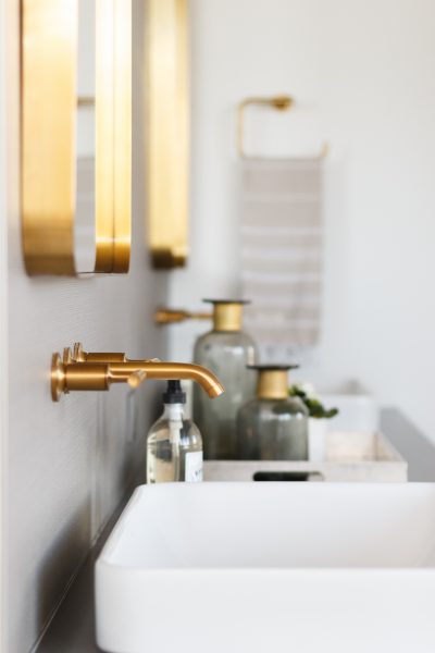 gold hardware, gold bathroom hardware, vessel sink