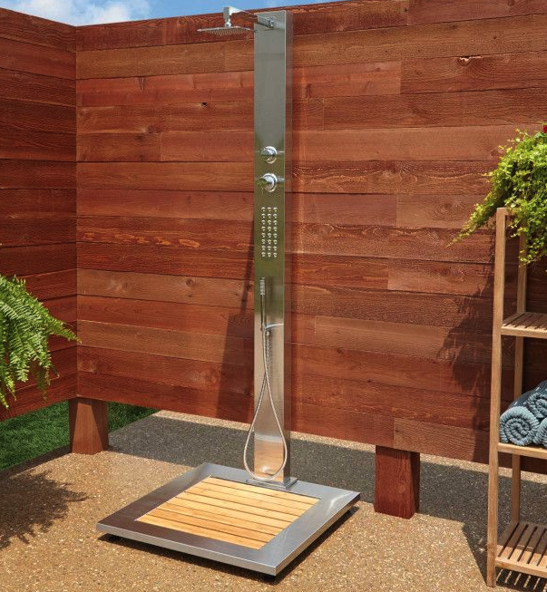 solar panel outdoor shower